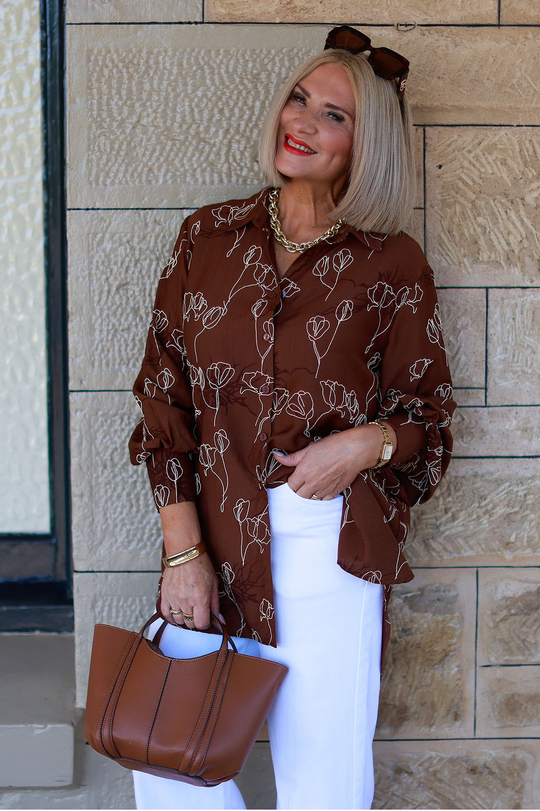Suki Shirt | TAN FLORA