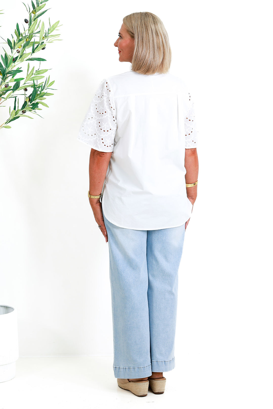 Marisol Lace Slv Shirt | WHITE