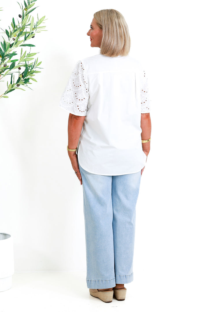 Marisol Lace Slv Shirt | WHITE