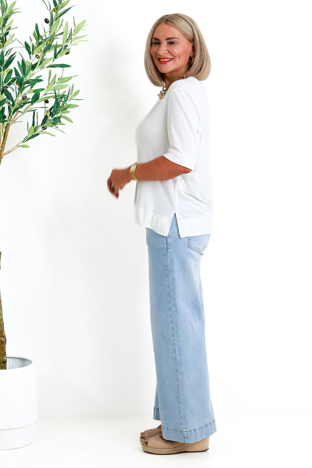 Ellery Fine Knit Top  - WHITE