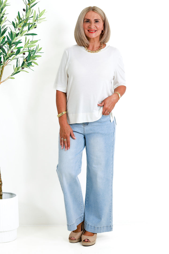 Ellery Fine Knit Top  - WHITE