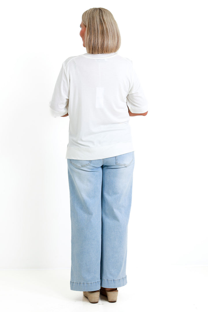 Ellery Fine Knit Top  - WHITE
