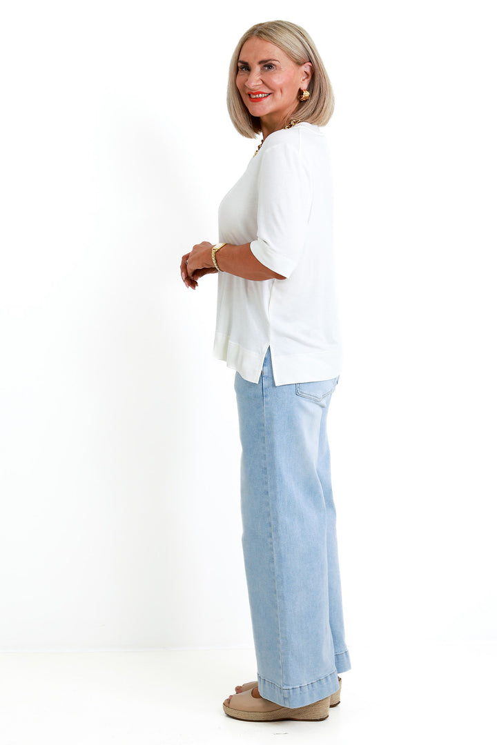 Ellery Fine Knit Top  - WHITE