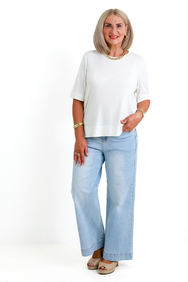 Ellery Fine Knit Top  - WHITE