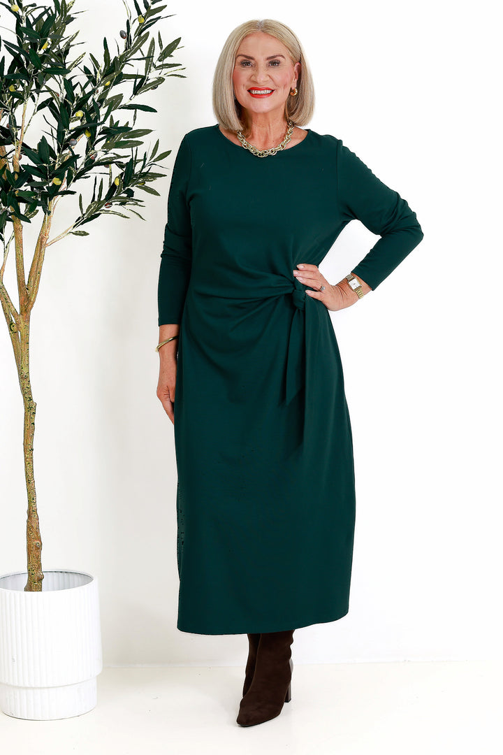 Alanah Tie Dress L/S | GREEN