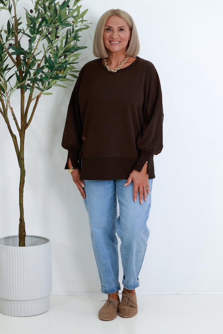 Tess Spring Crew | BROWN