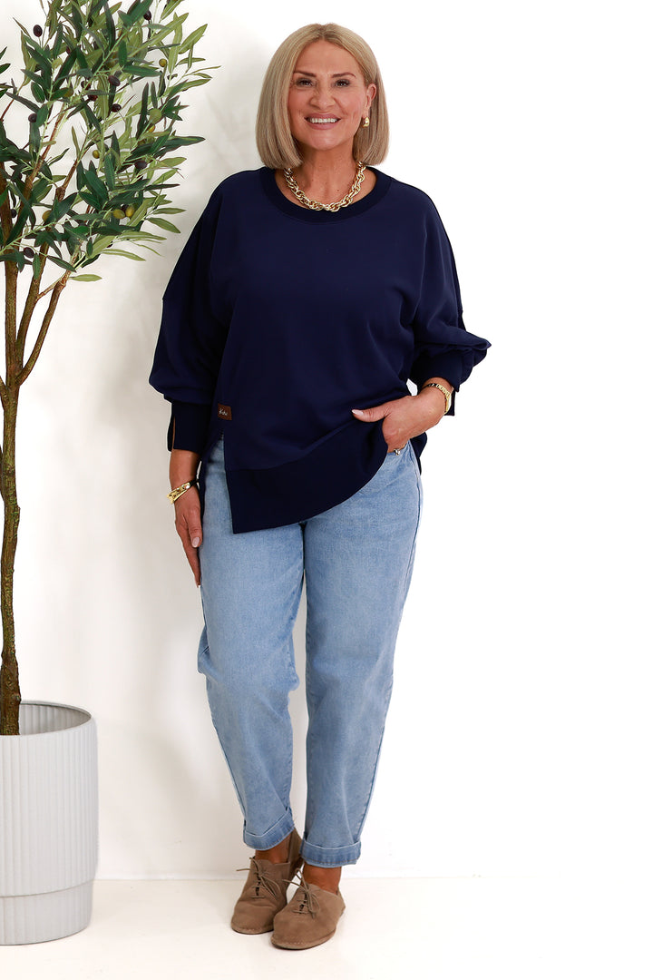 Tess Spring Crew | NAVY