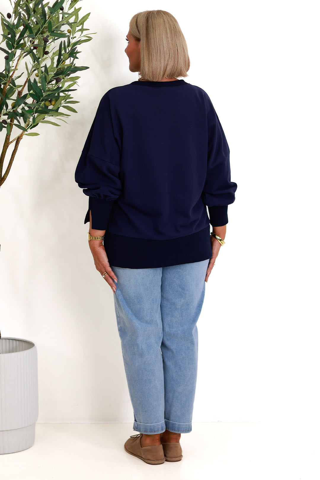 Tess Spring Crew | NAVY