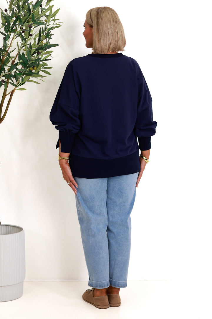 Tess Spring Crew | NAVY