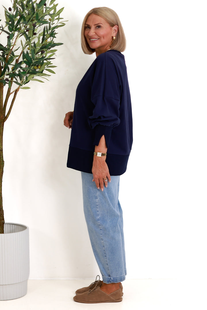 Tess Spring Crew | NAVY