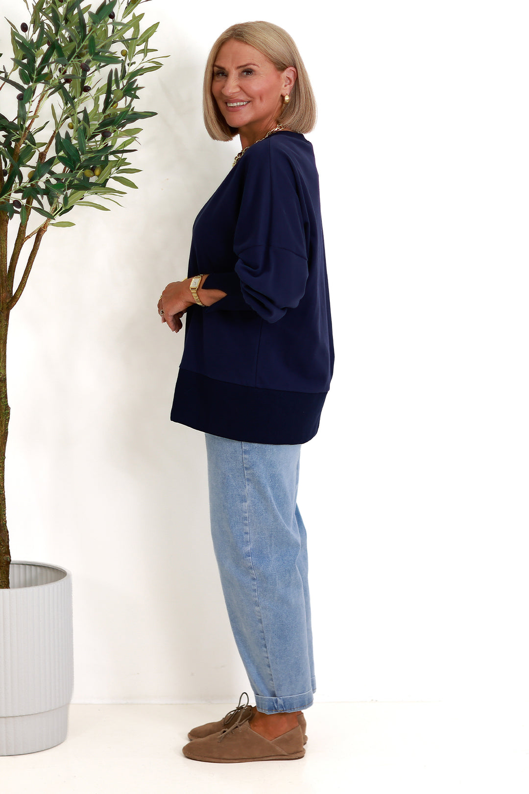 Tess Spring Crew | NAVY