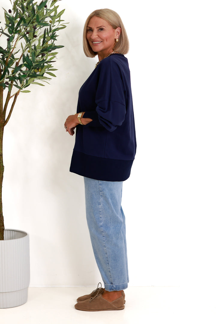 Tess Spring Crew | NAVY