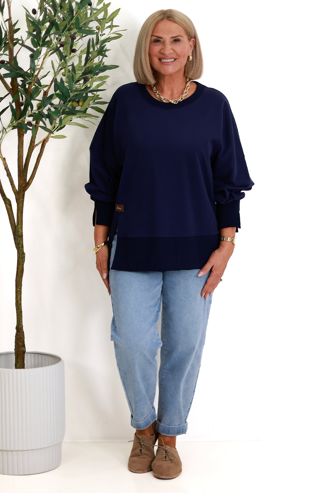 Tess Spring Crew | NAVY