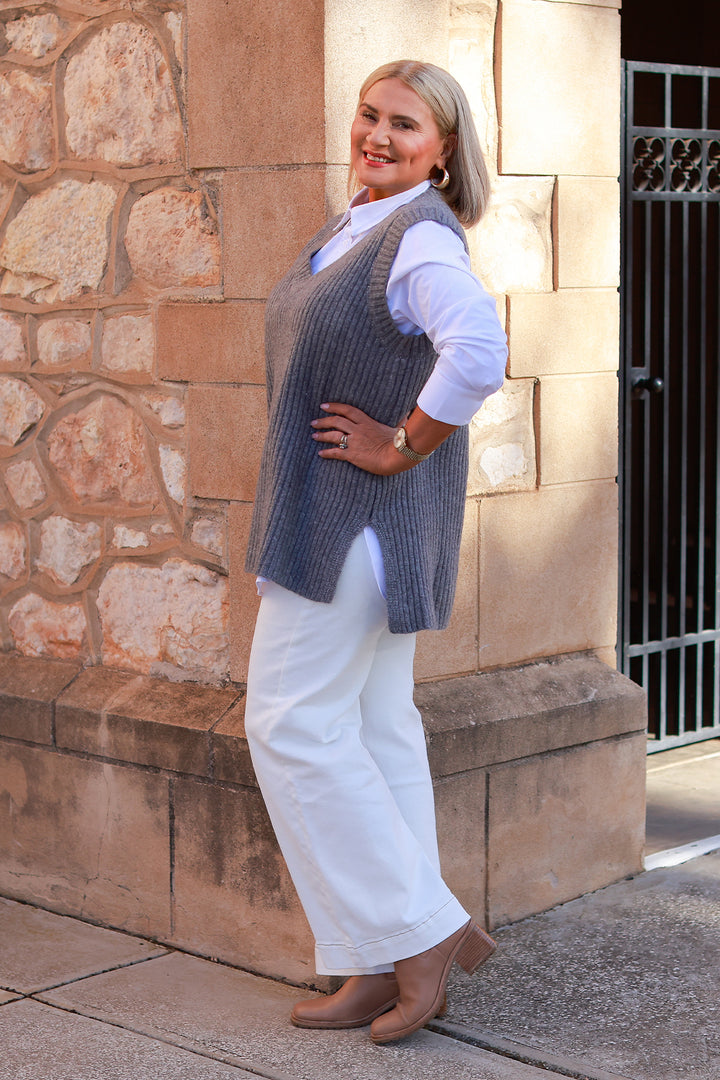 V Neck Vest | GREY Charcoal
