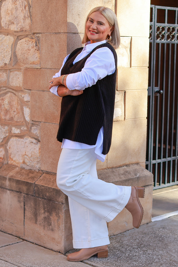 V Neck Vest | BLACK