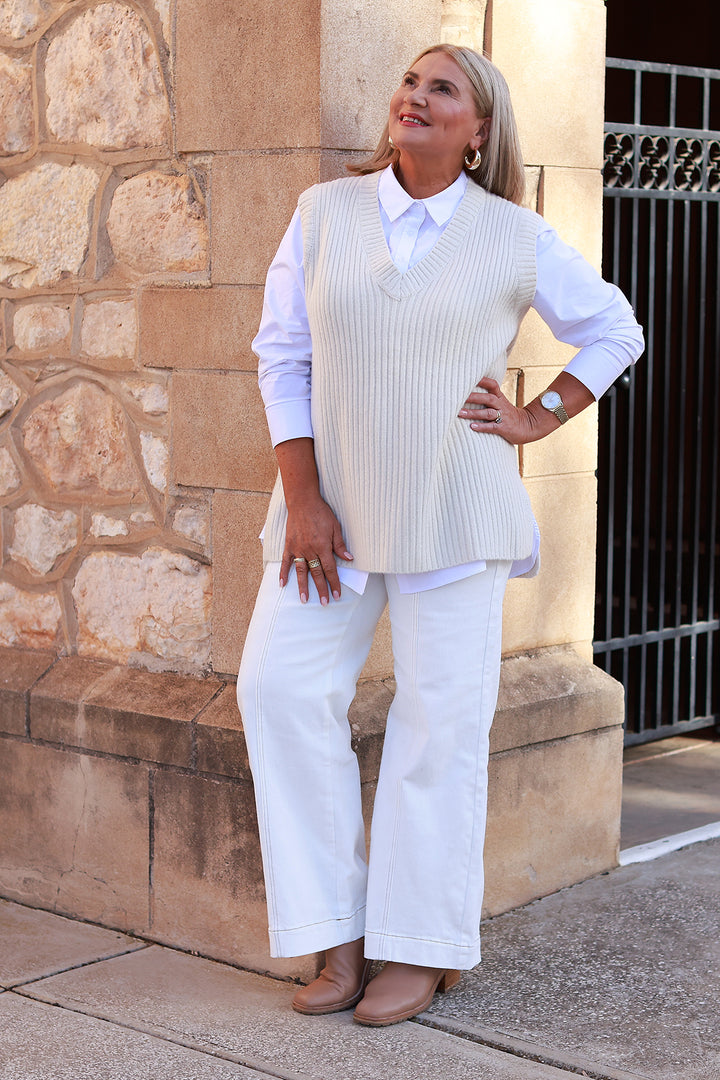 V Neck Vest | IVORY