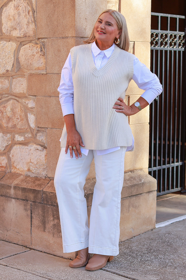V Neck Vest | IVORY