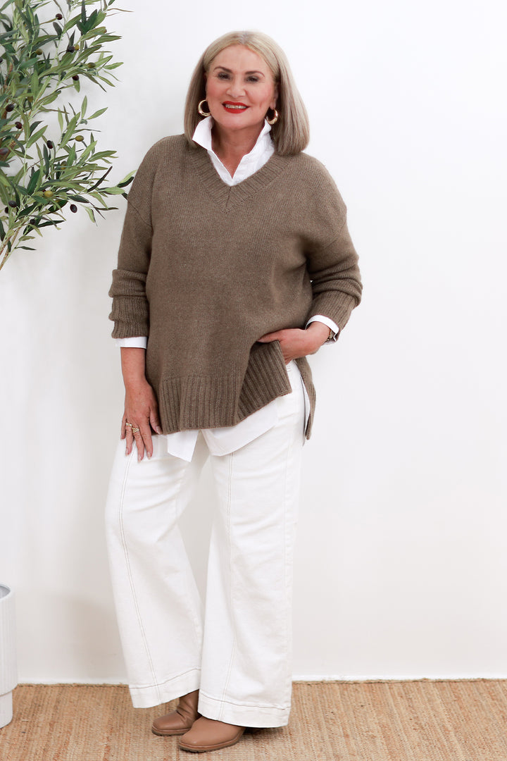 Diora Slouch Knit | Dark Taupe