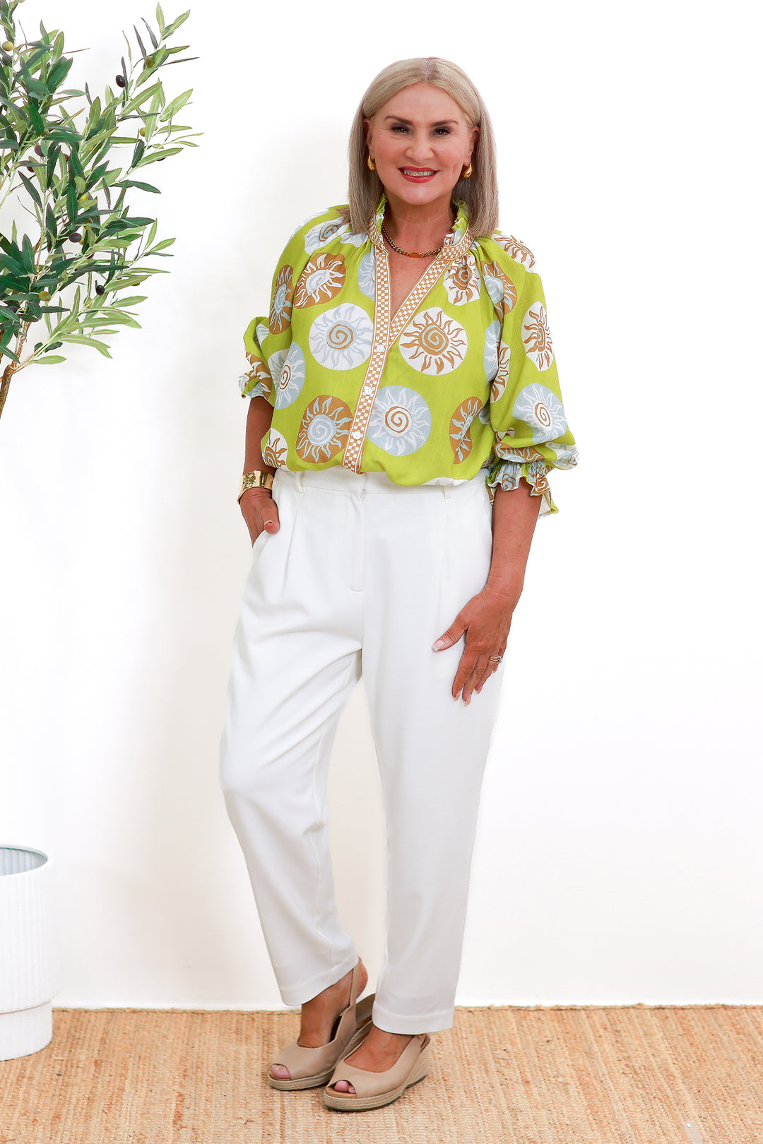 Sun Chaser Shirt | GREEN & TAN