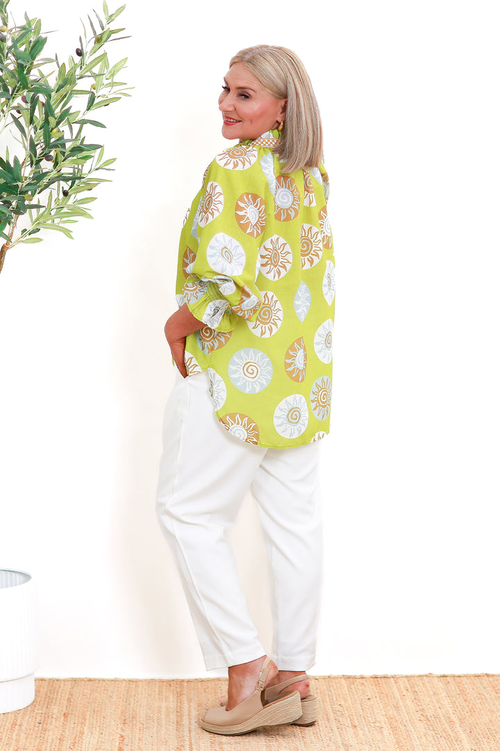 Sun Chaser Shirt | GREEN & TAN