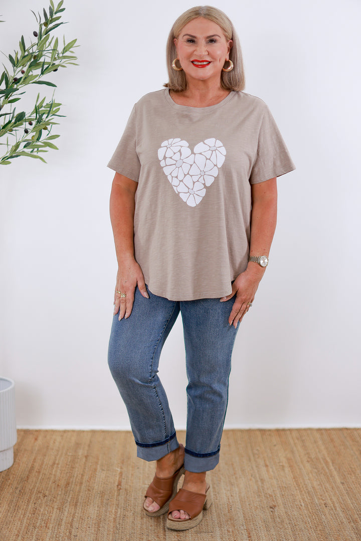 Young Hearts T-Shirt | TAUPE