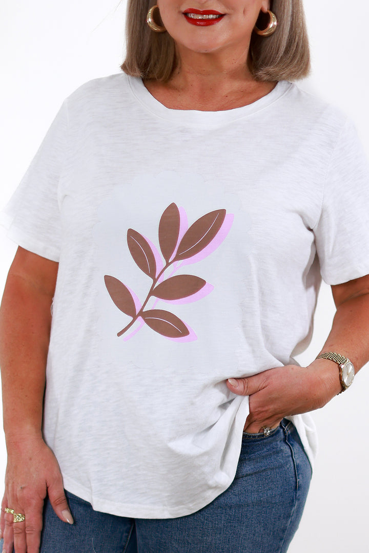 Leafy T-Shirt | WHITE