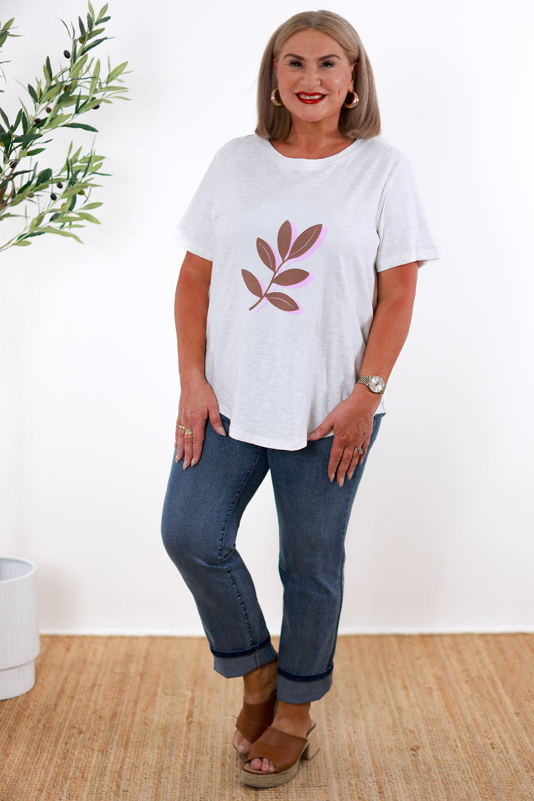Leafy T-Shirt | WHITE