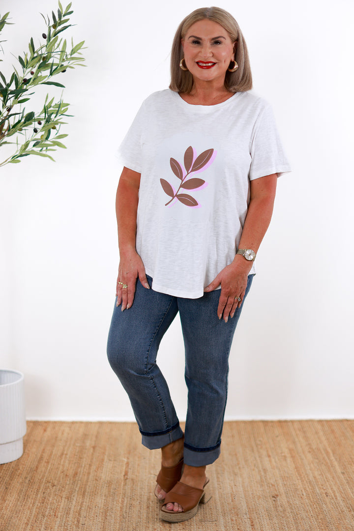 Leafy T-Shirt | WHITE