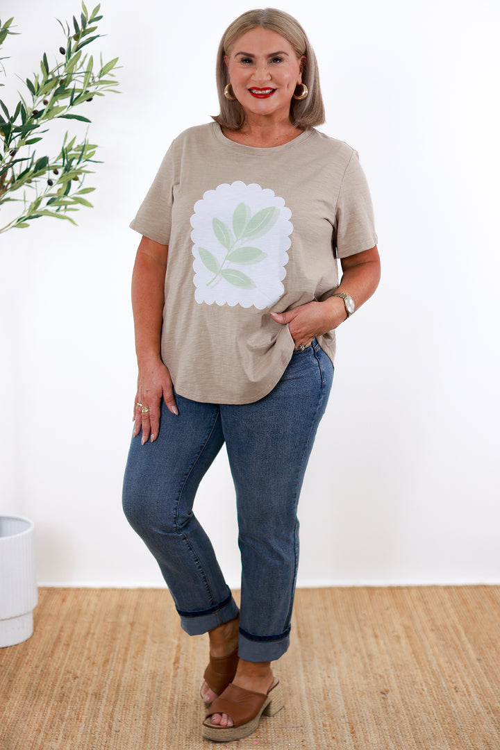 Leafy T-Shirt | TAUPE