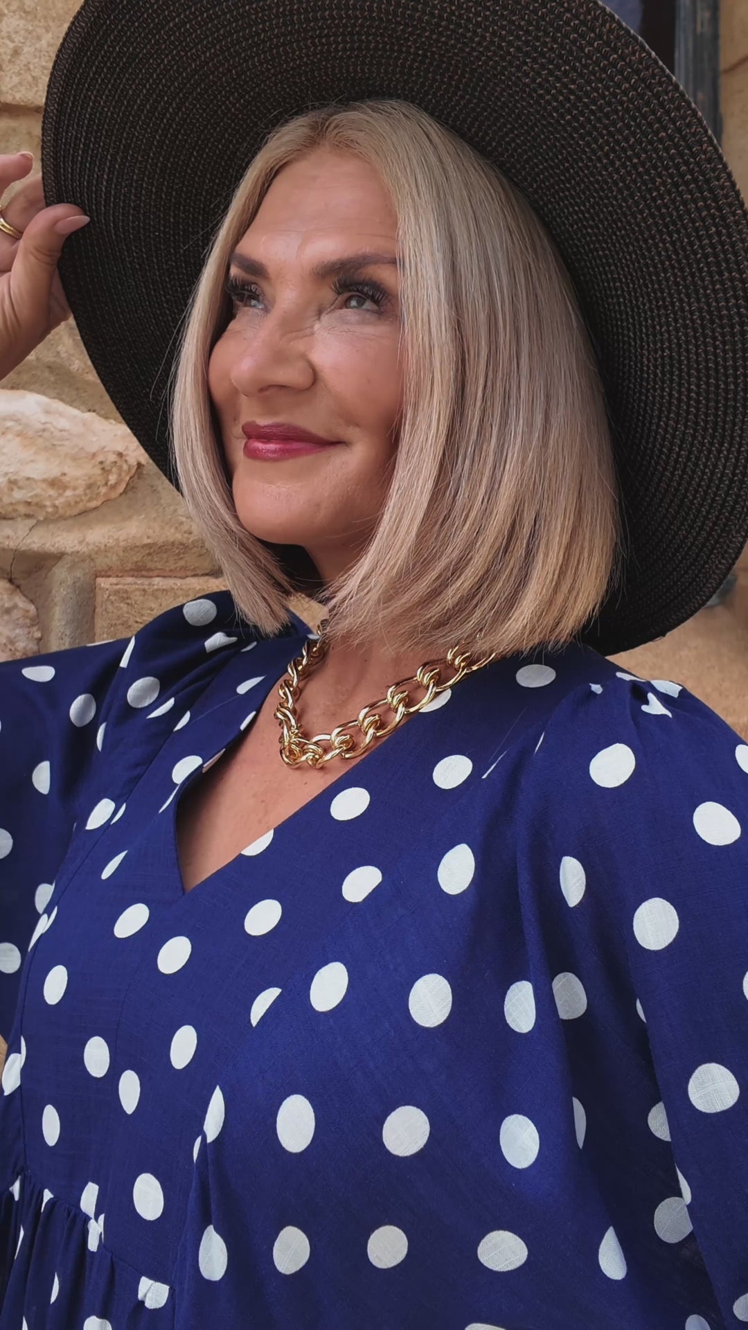 Lovesome Polkadot Dress - COCO BROWN