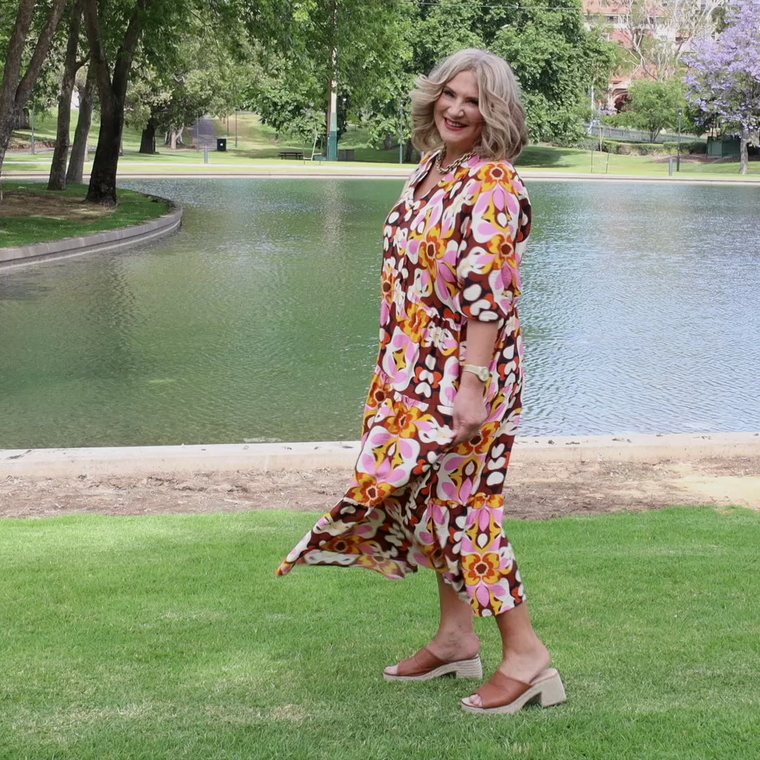 Lovesome dress | BROWN & PINK