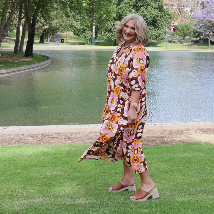 Lovesome dress | BROWN & PINK
