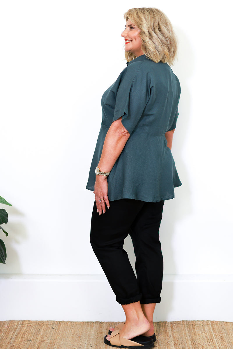 Saria Linen Shirt | Slate