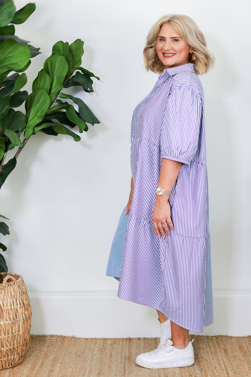 Sterling Shirt Dress | Blue Stripe