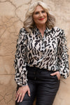Adore Ruffle Blouse | Black & Cream