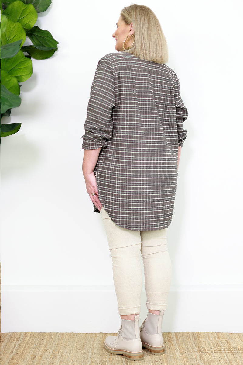 Girl Next Door Oversized Shirt | Mocha