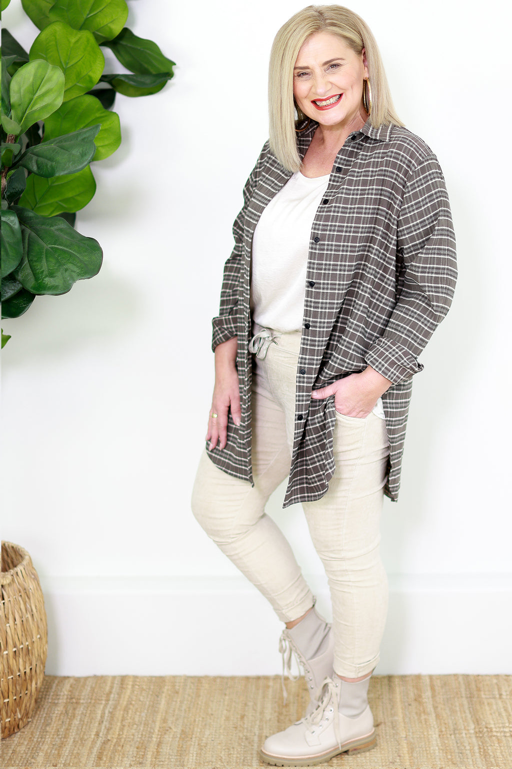 Girl Next Door Oversized Shirt | Mocha