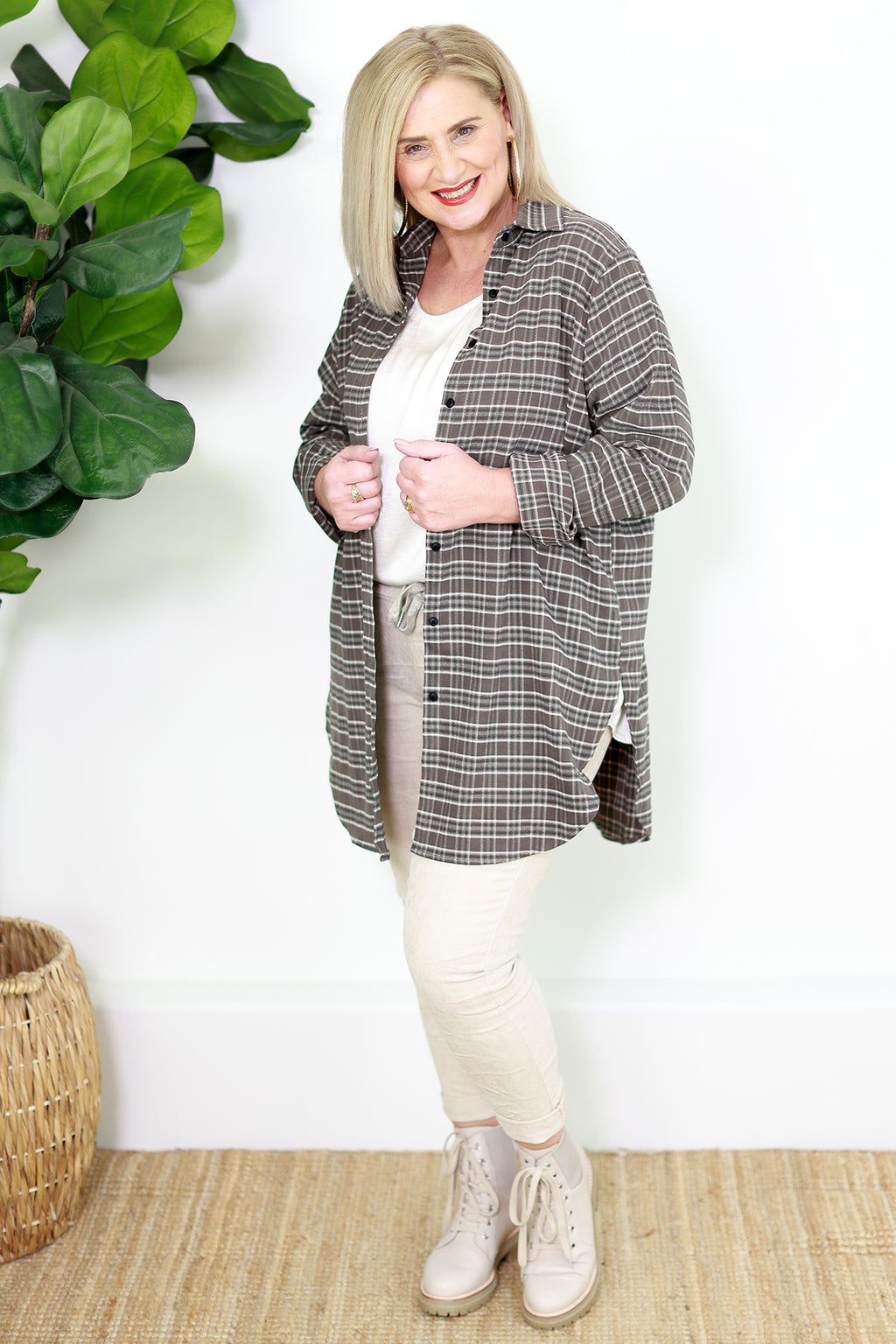 Girl Next Door Oversized Shirt | Mocha