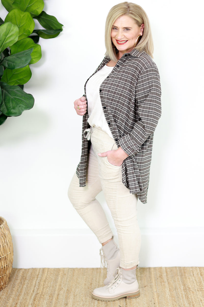 Girl Next Door Oversized Shirt | Mocha