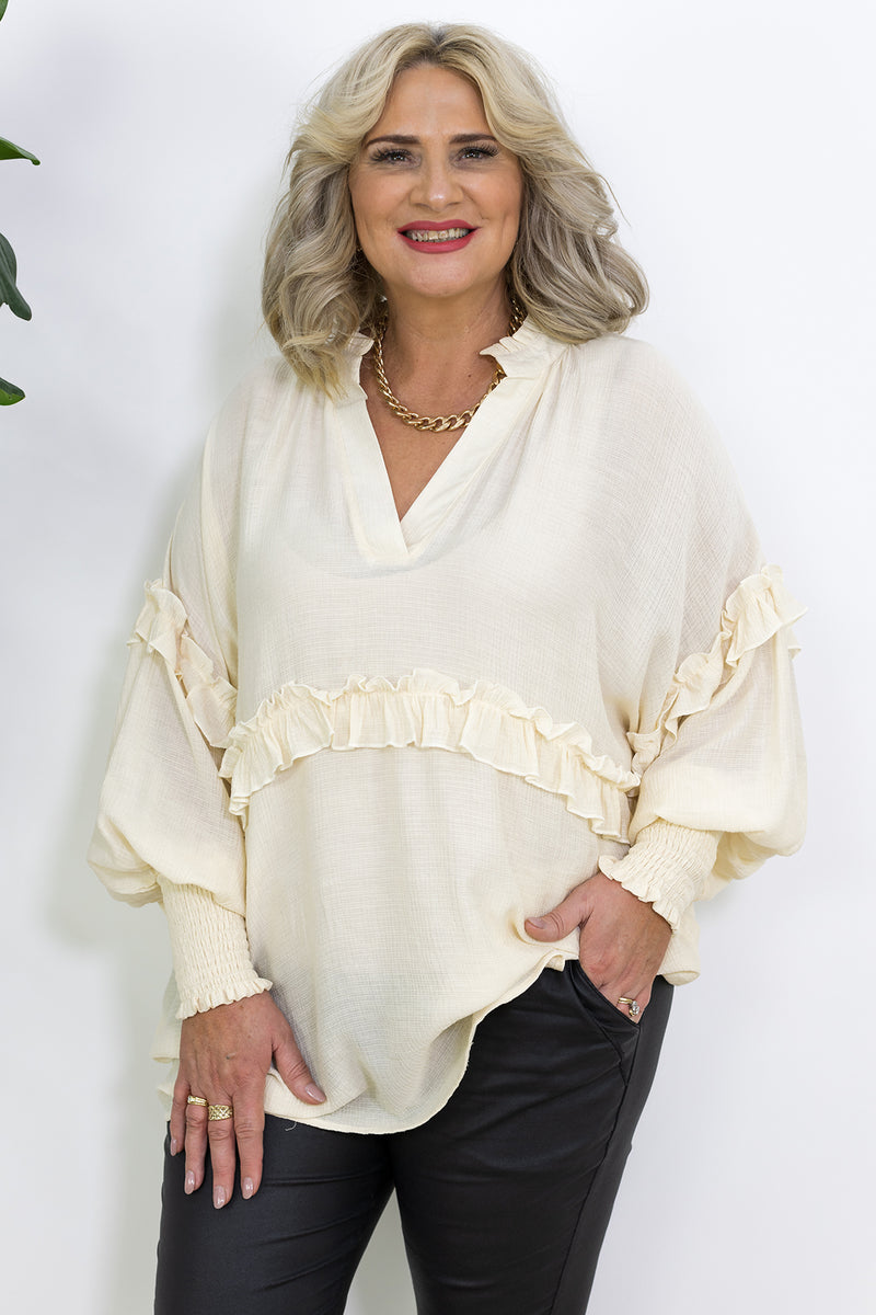 Eva Frill Shirt | Cream