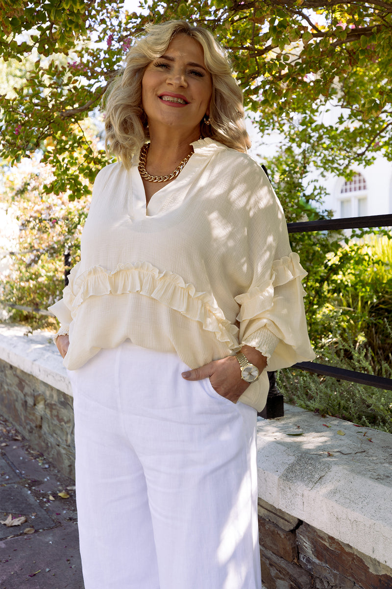 Eva Frill Shirt | Cream