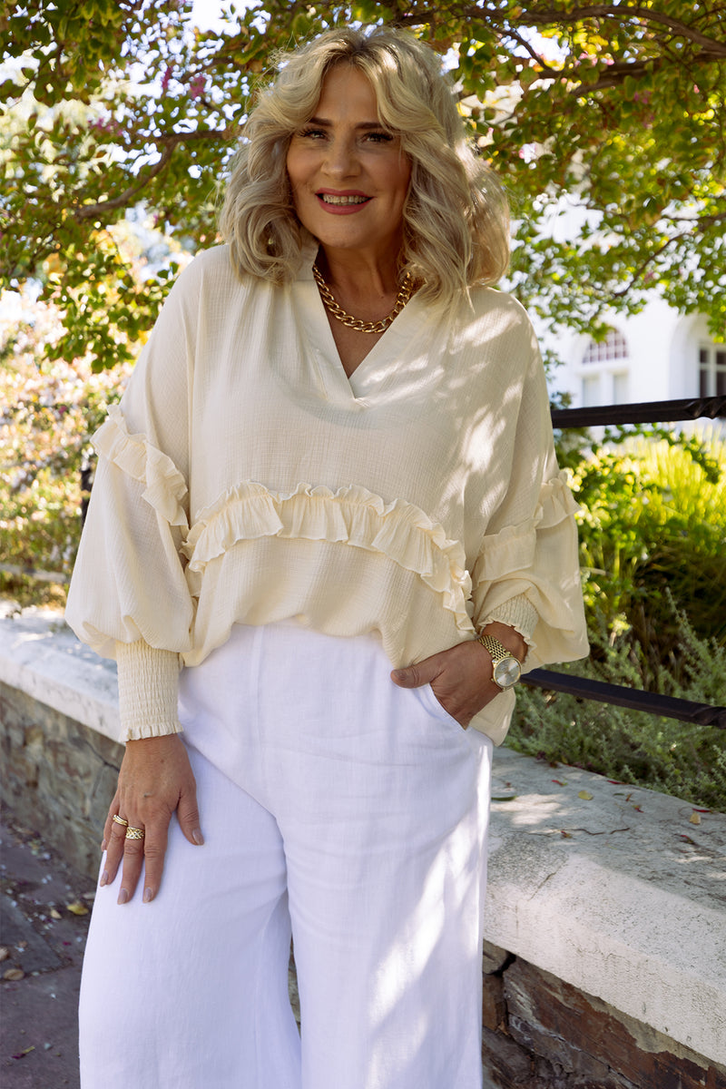 Eva Frill Shirt | Cream