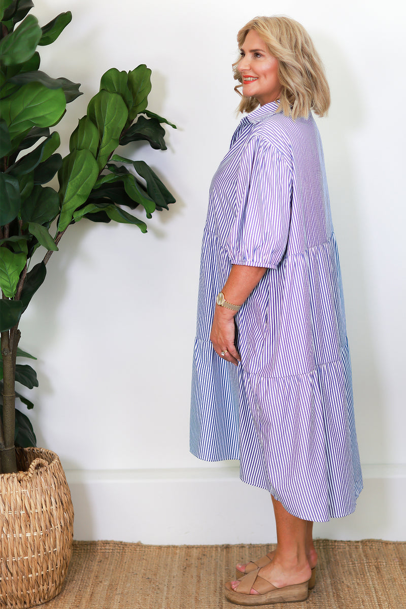 Sterling Shirt Dress | Blue Stripe
