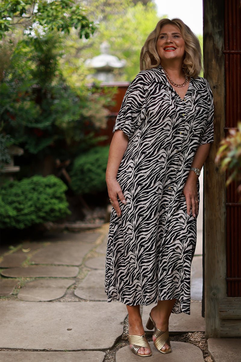 Gianni Shirt Dress | Zebra