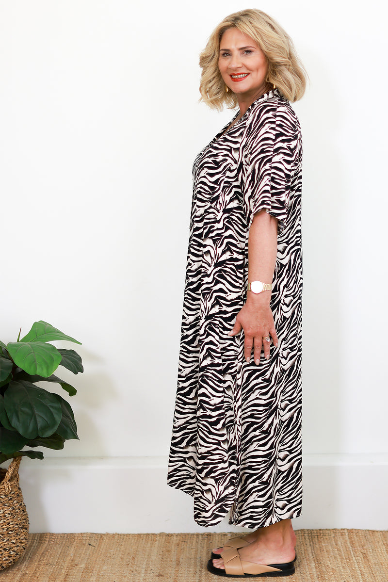 Gianni Shirt Dress | Zebra