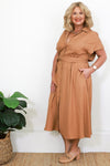 Audrey Collared Dress | Tan