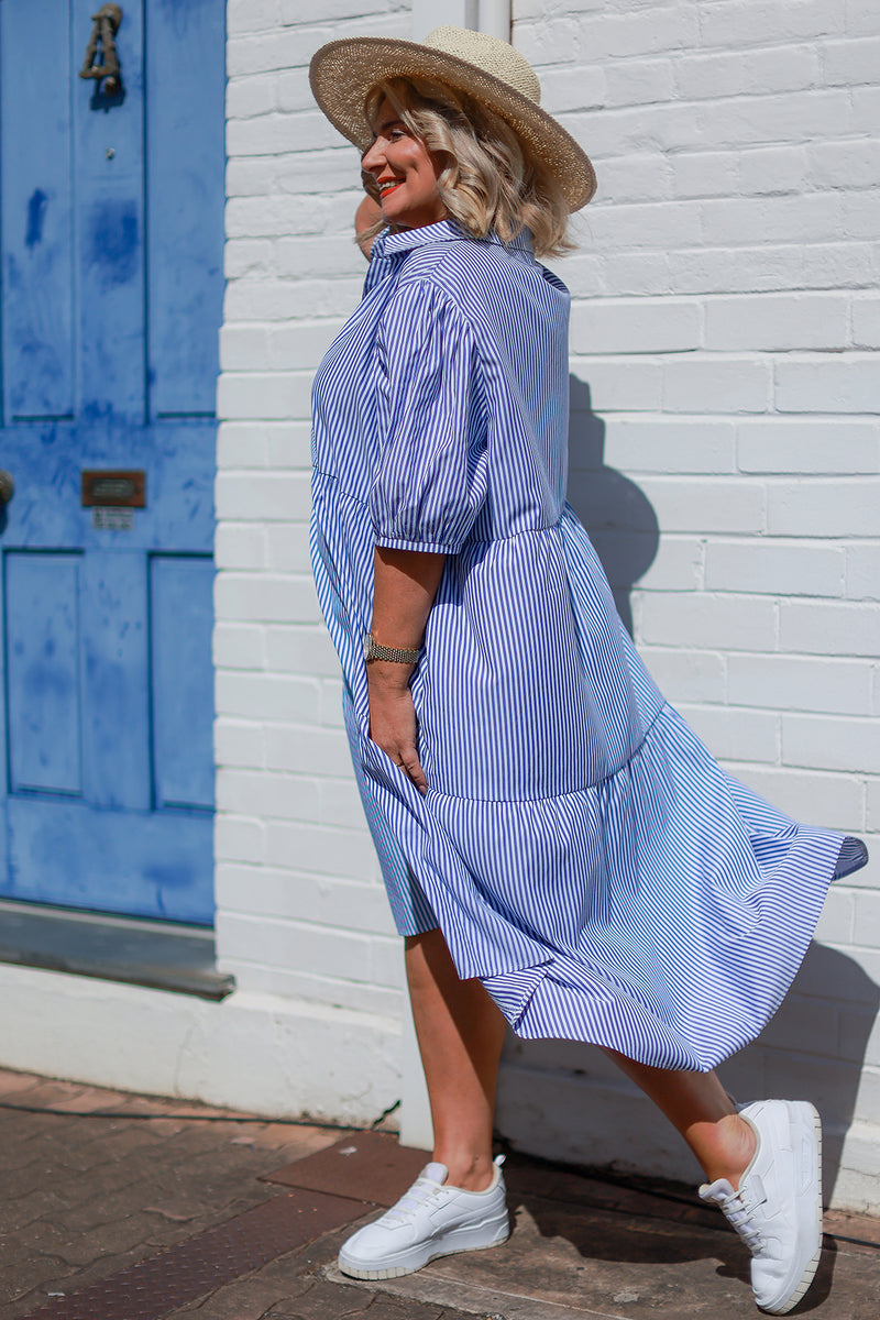 Sterling Shirt Dress | Blue Stripe