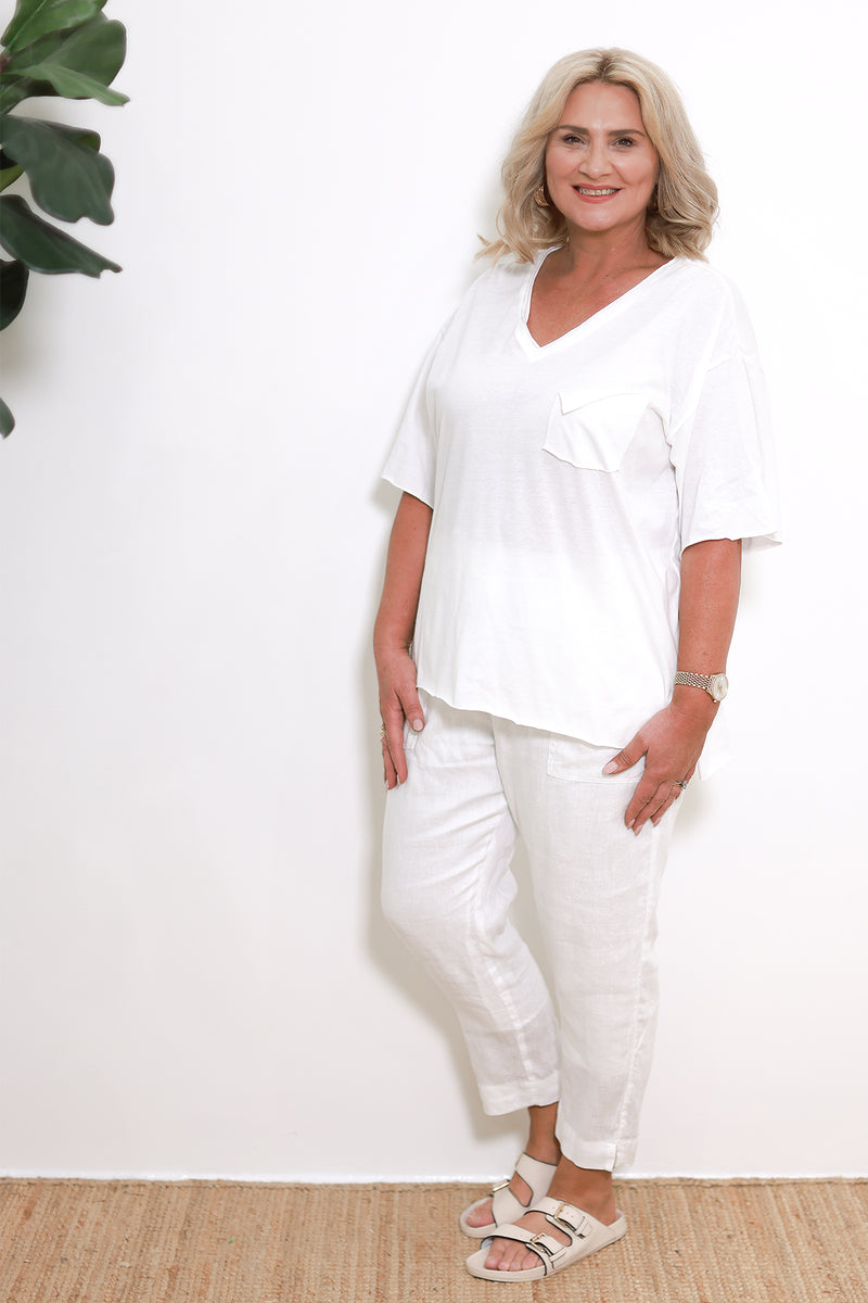 Relaxed Pocket Tshirt | White