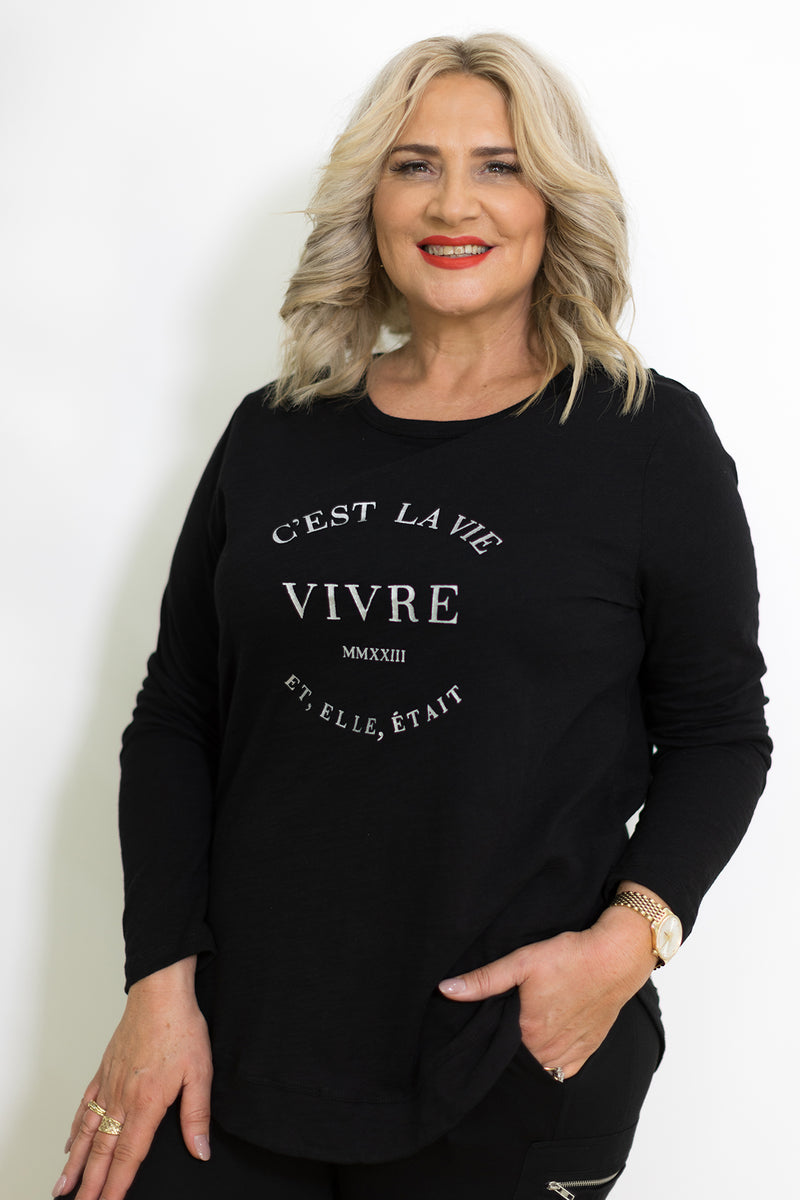 Essentials Long Slv Tee | Black