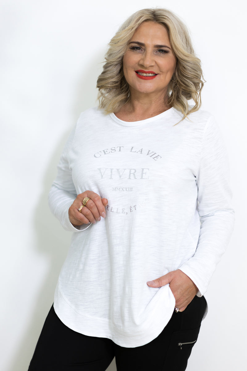 Essentials Long Slv Tee | White